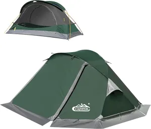 1 Person Backpacking Tent, Waterproof 4 Seasons Tent, Ultralight Cold Weather Tent Easy Setup for Winter Hiking, Camping, Hunting