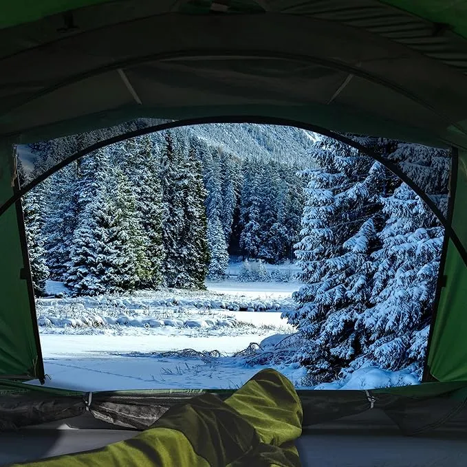 1 Person Backpacking Tent, Waterproof 4 Seasons Tent, Ultralight Cold Weather Tent Easy Setup for Winter Hiking, Camping, Hunting