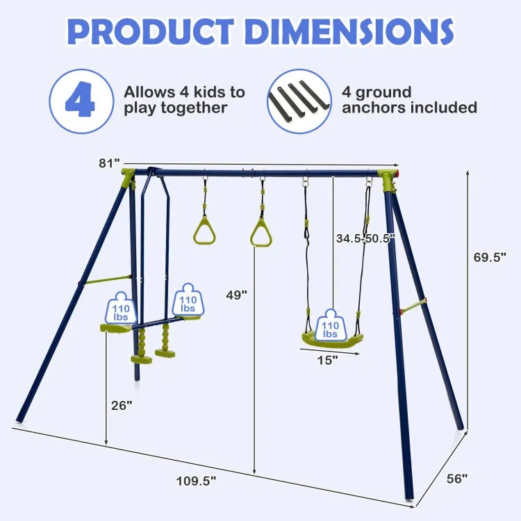 3-in-1 Outdoor Swing Set