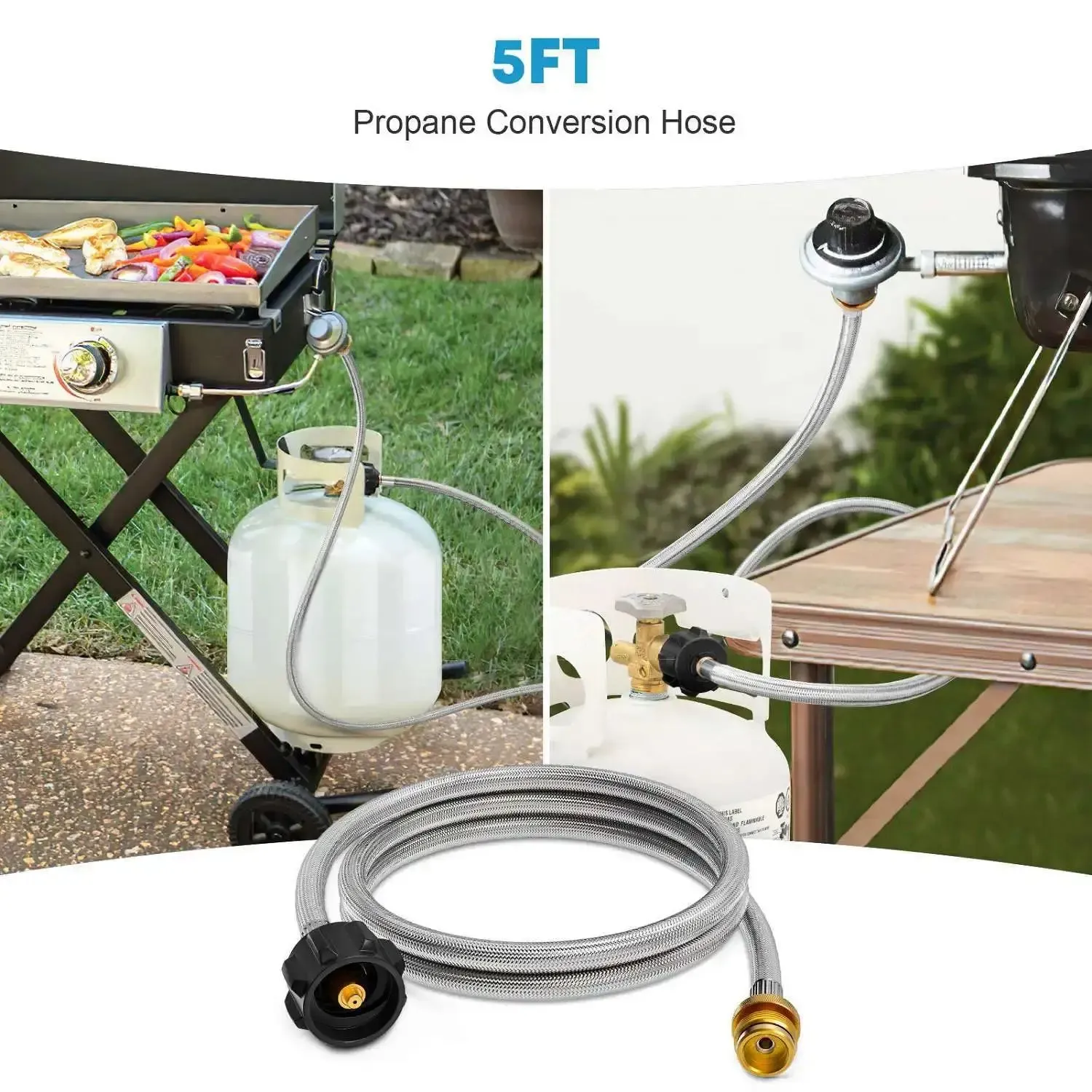 5 ft Propane Adapter Hose 1 lb to 20 lb