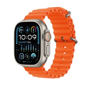 Apple Watch Ultra 2 GPS   Cellular, 49mm Titanium Case with Orange Ocean Band – MREH3