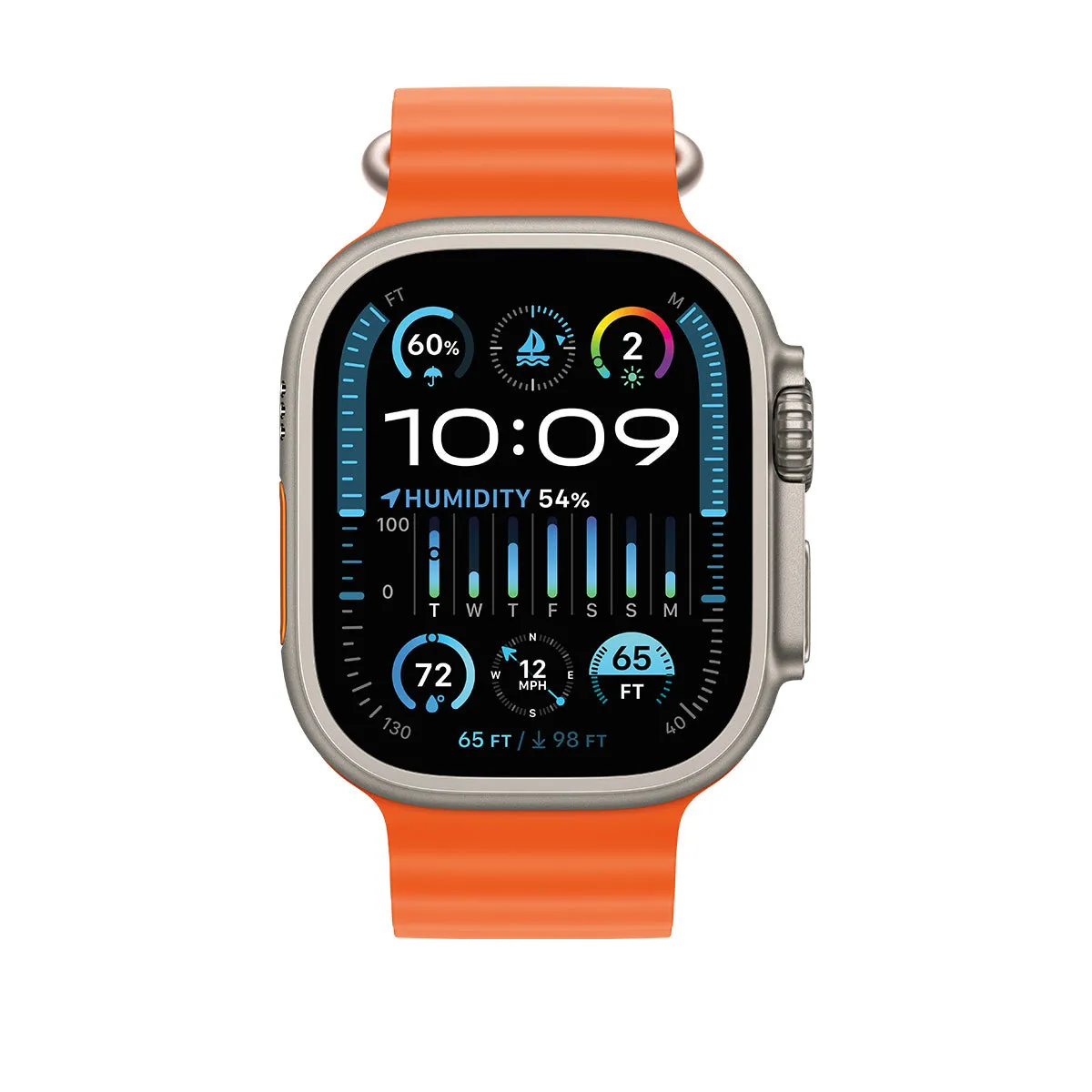 Apple Watch Ultra 2 GPS   Cellular, 49mm Titanium Case with Orange Ocean Band – MREH3