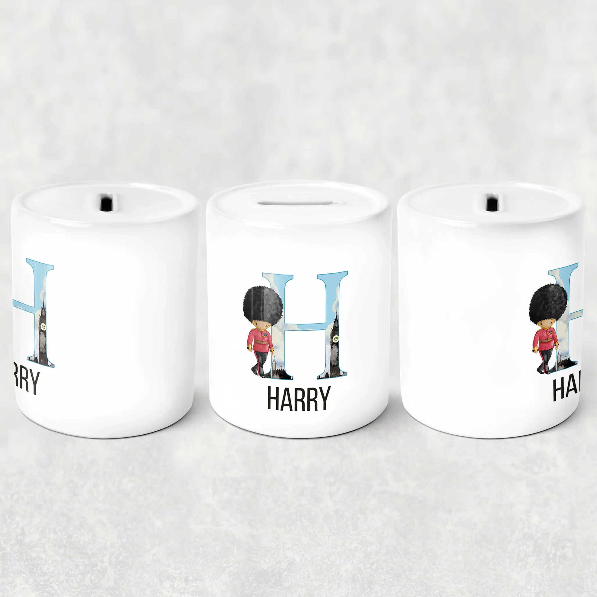 Beefeater Soldier Alphabet Personalised Money Saving Pot