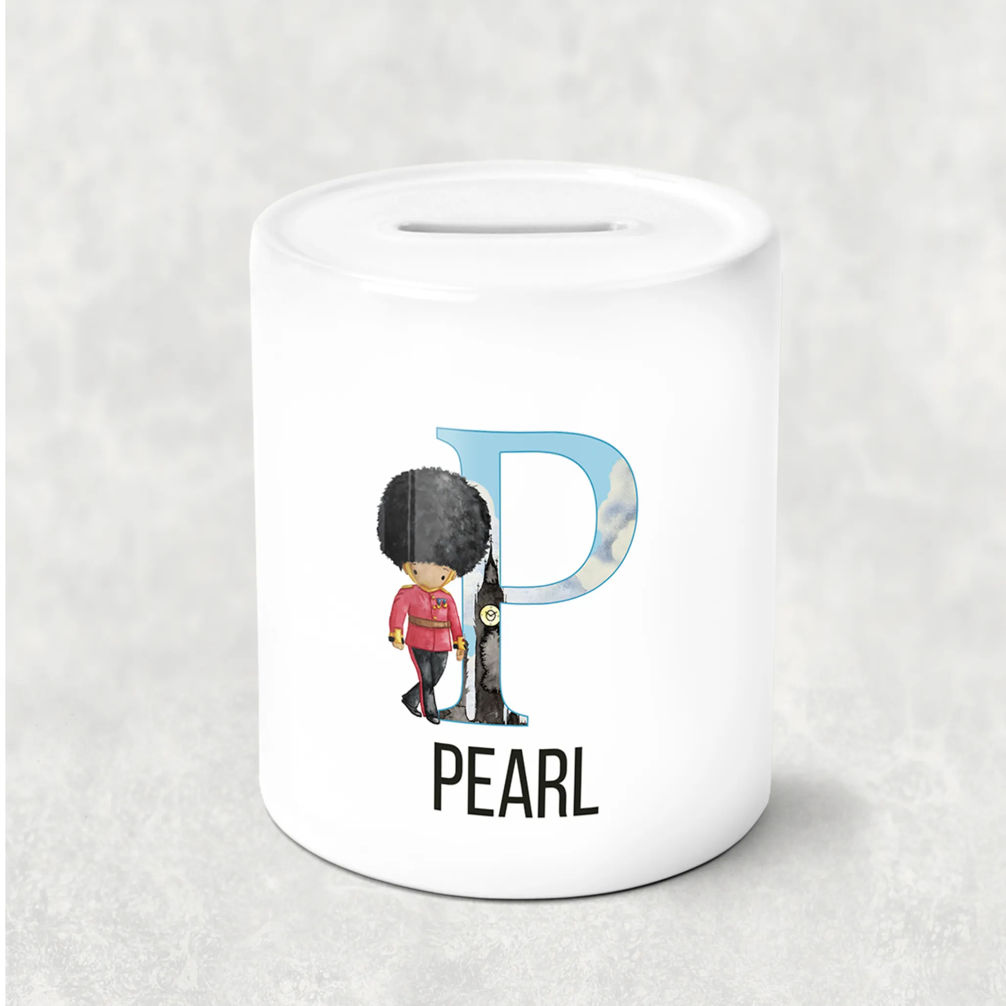 Beefeater Soldier Alphabet Personalised Money Saving Pot