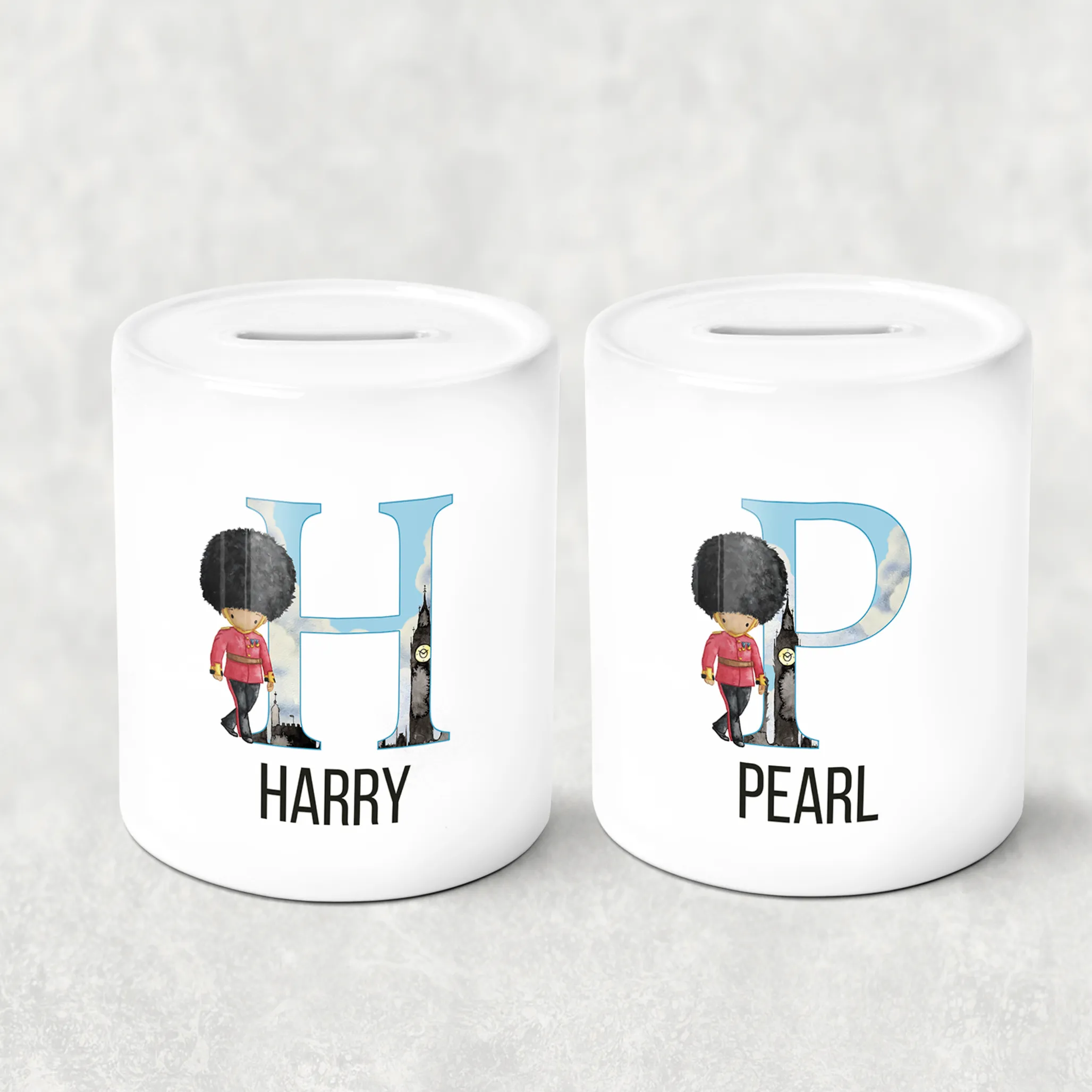 Beefeater Soldier Alphabet Personalised Money Saving Pot