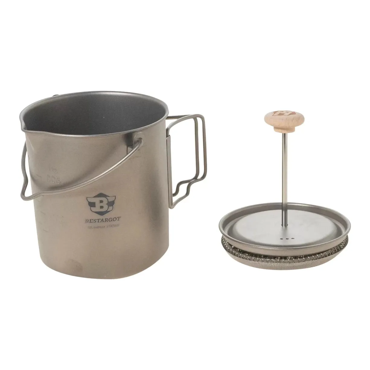Bestargot Camping Titanium French Press Coffee Maker