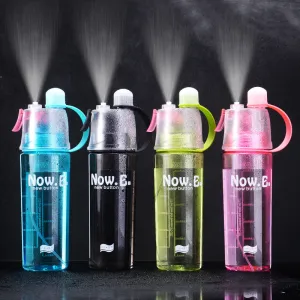 Bottles With Time To Drink Portable Outdoor Sports Mist Spray Cup Natural water