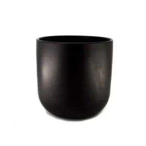 CERAMIC POT BLACK 14x14cm
