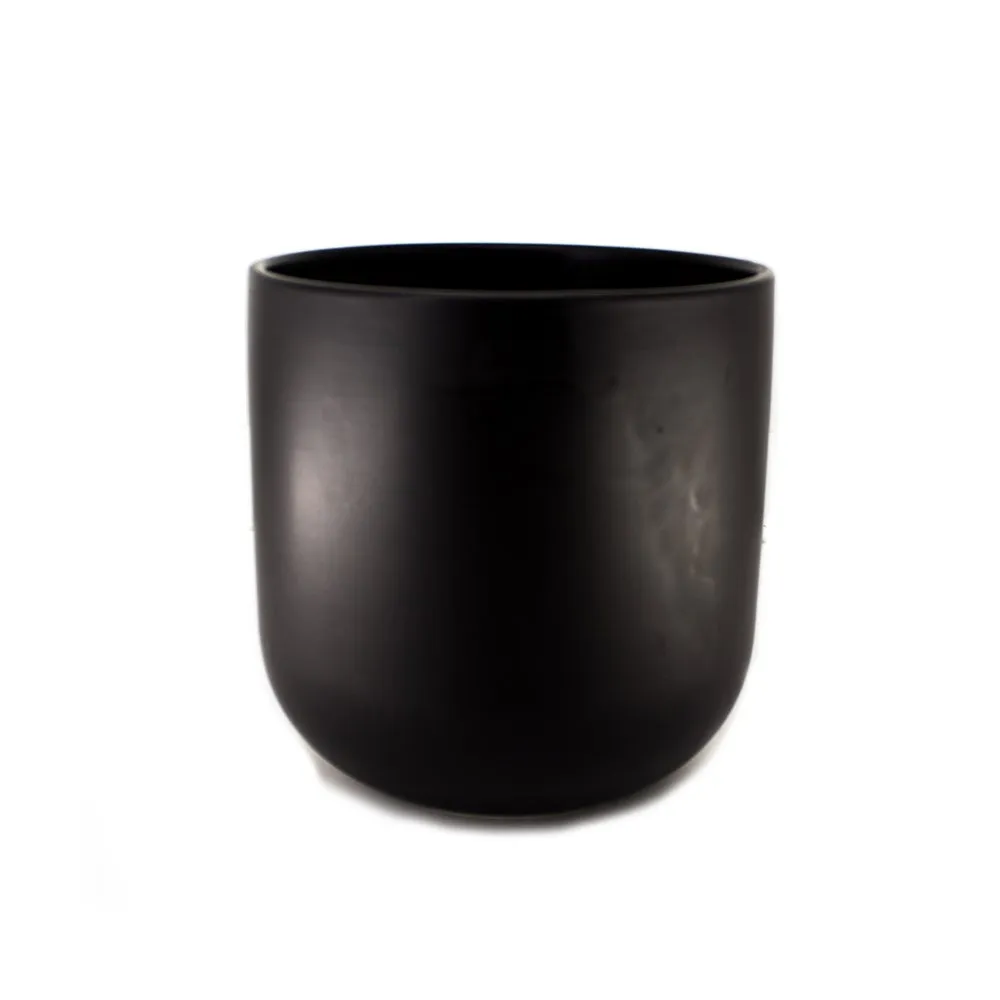 CERAMIC POT BLACK 14x14cm