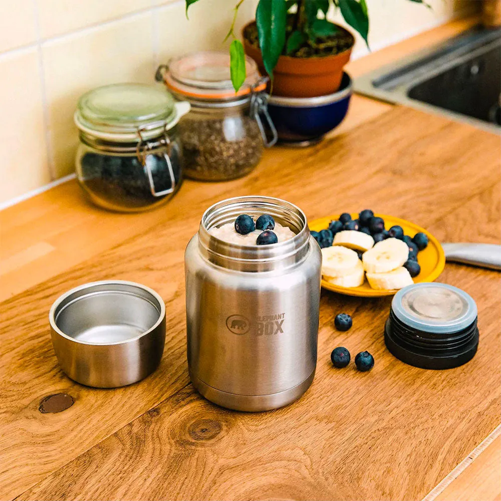 Elephant Box Insulated Food Flask - Steel
