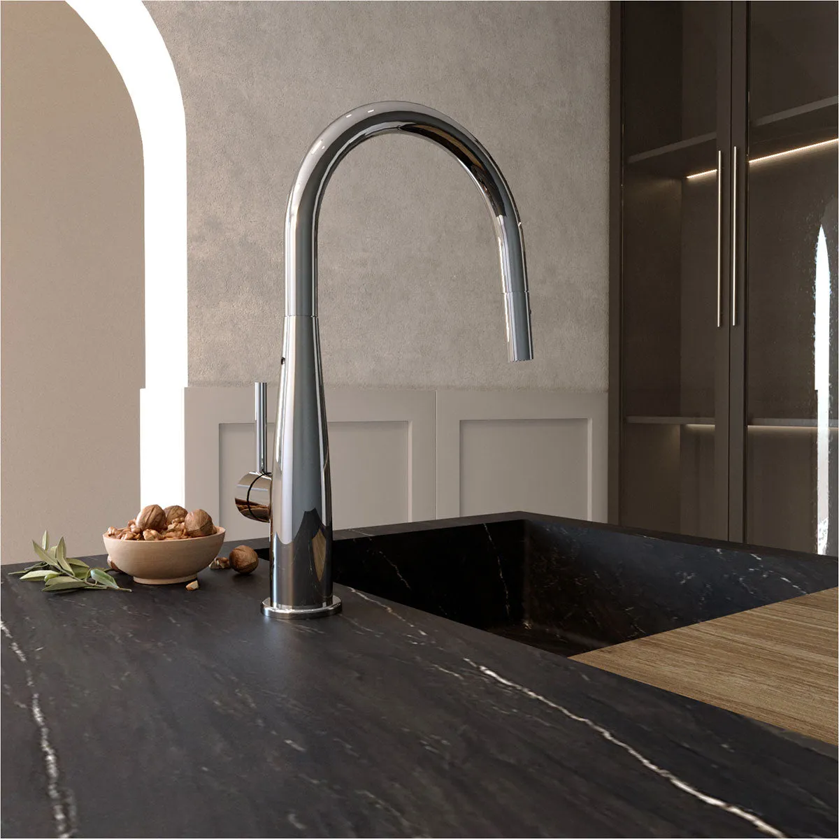 Helvex Kitchen 1.82 GPM Pull-Down Kitchen Faucet - UE-311