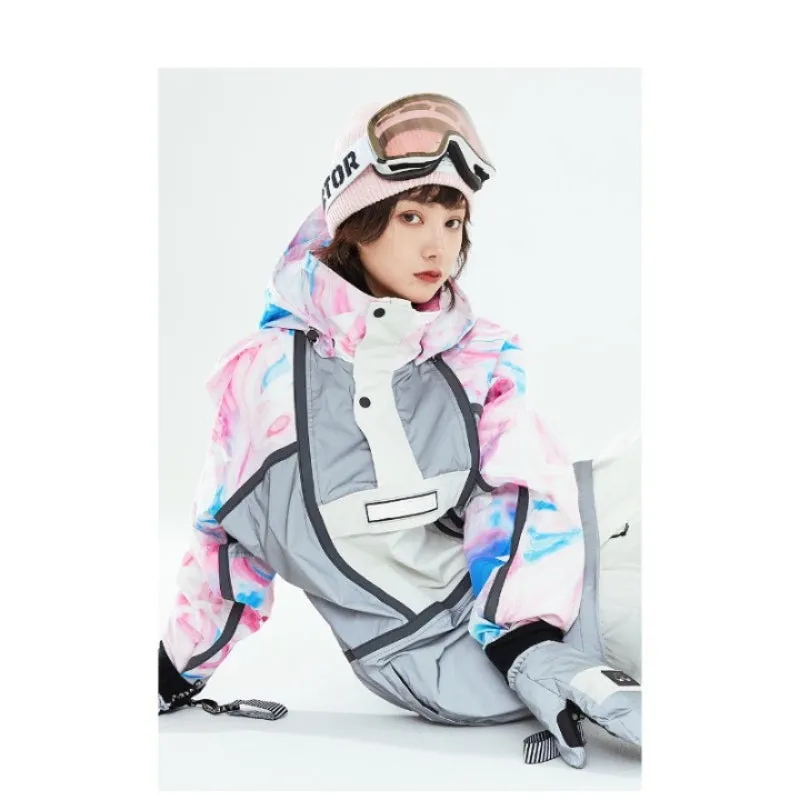 Hooded Thickened Warm And Waterproof Ski Jacket