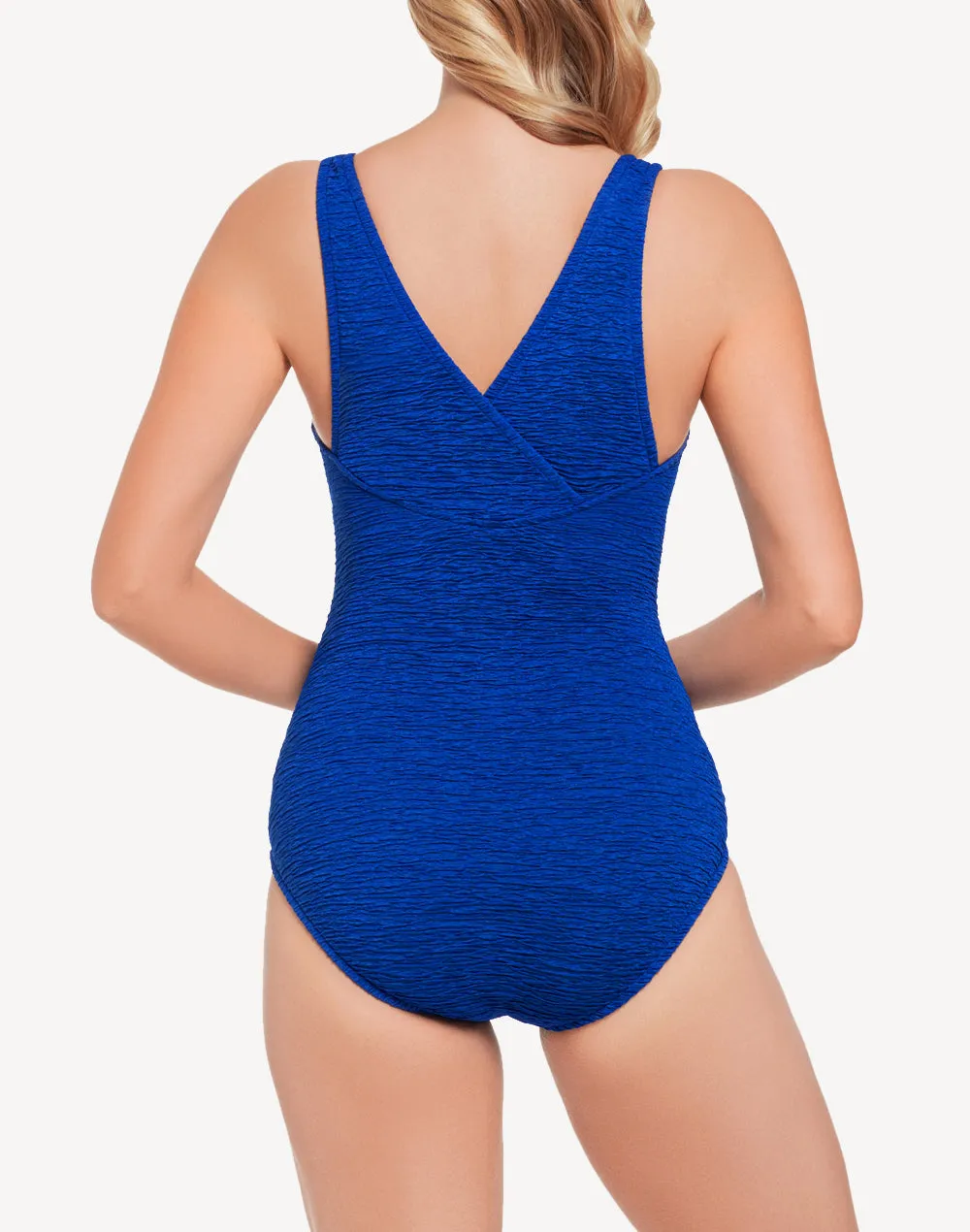 Krinkle Cross Back One Piece Swimsuit