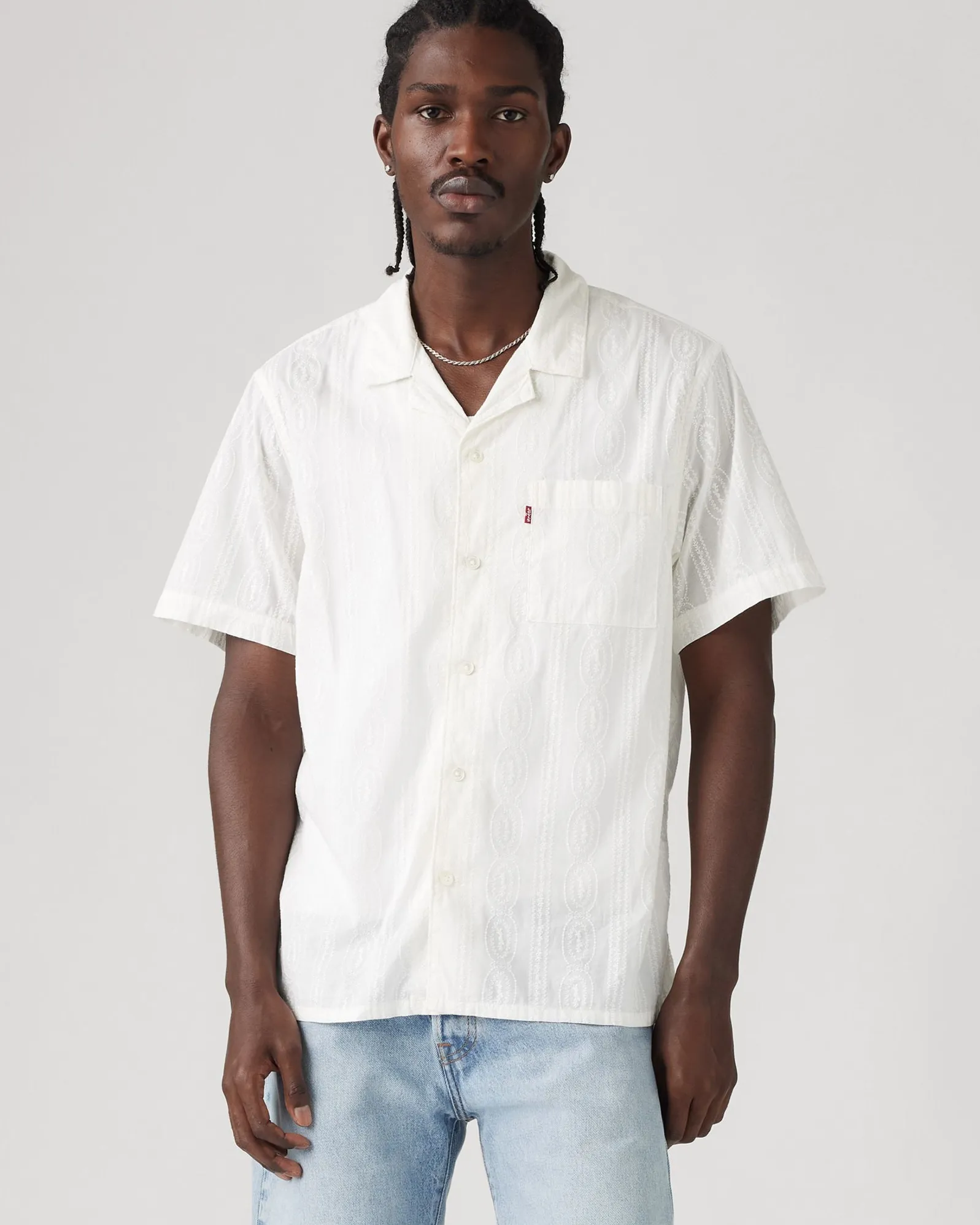 Levi's® Sunset Camp Shirt - Ember Detail Stripe / Bright White