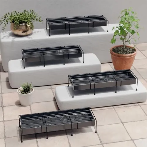 Lifelong Set of 4 Plant Stand for Balcony & Living Room with Detachable Tray & 65Kg Capacity - Rustfree Pot Stand for Outdoor Plants, Indoor Planters - Gamla, Flowerpot, Plant Stands for Balcony Decor