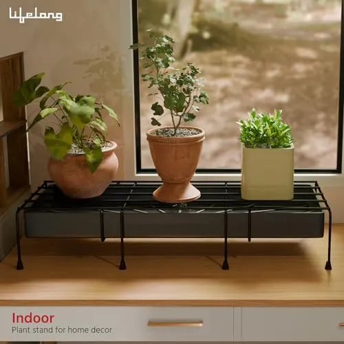 Lifelong Set of 4 Plant Stand for Balcony & Living Room with Detachable Tray & 65Kg Capacity - Rustfree Pot Stand for Outdoor Plants, Indoor Planters - Gamla, Flowerpot, Plant Stands for Balcony Decor