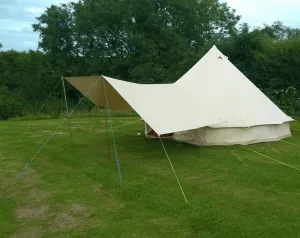 Medium Canvas Bell Tent Awning 360 x 240 – 3 pole