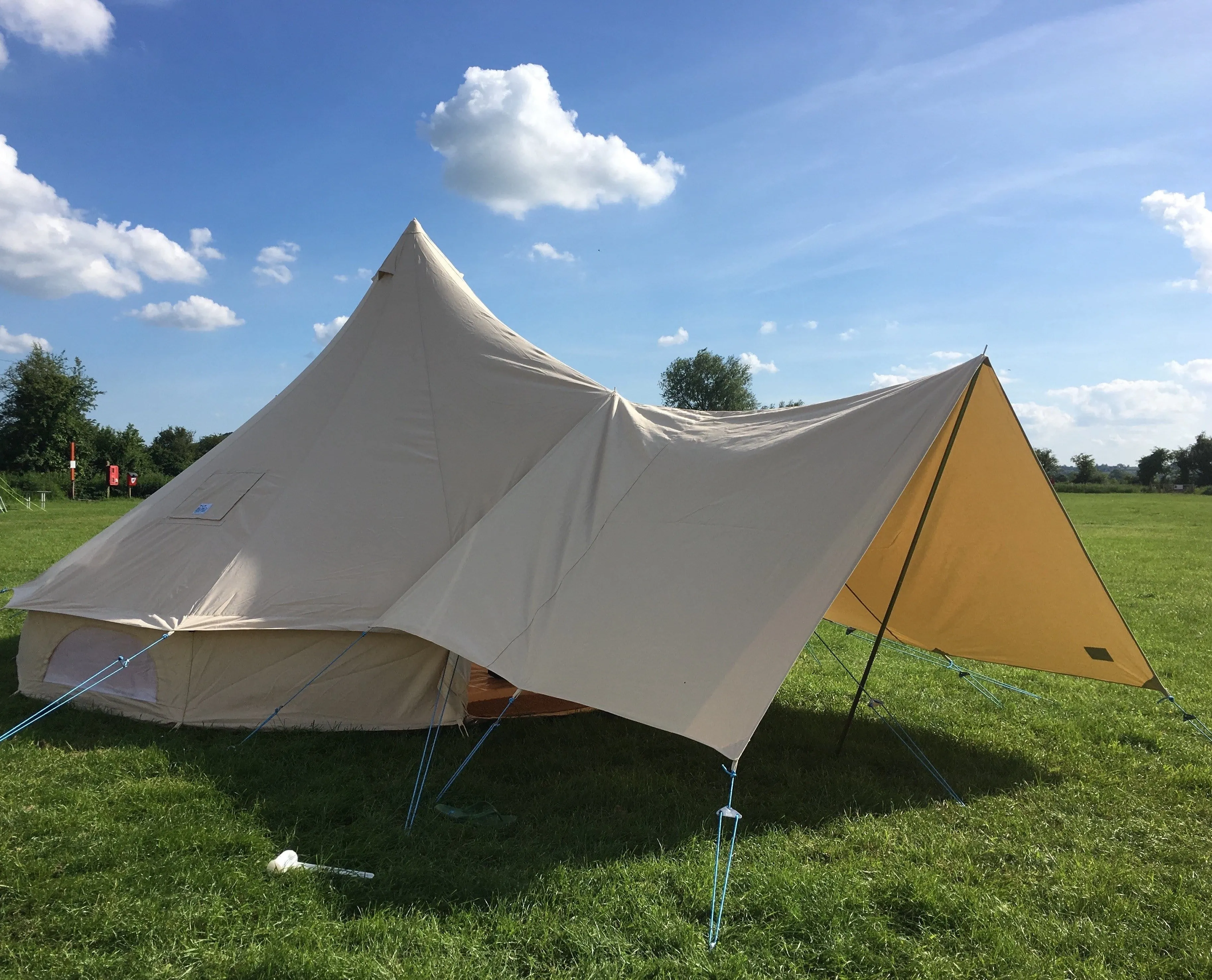 Medium Canvas Bell Tent Awning 360 x 240 – 3 pole