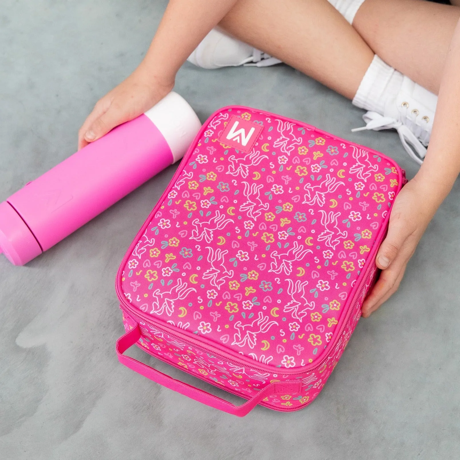 MontiiCo Large Insulated Lunch Bag - Unicorn Magic PINK