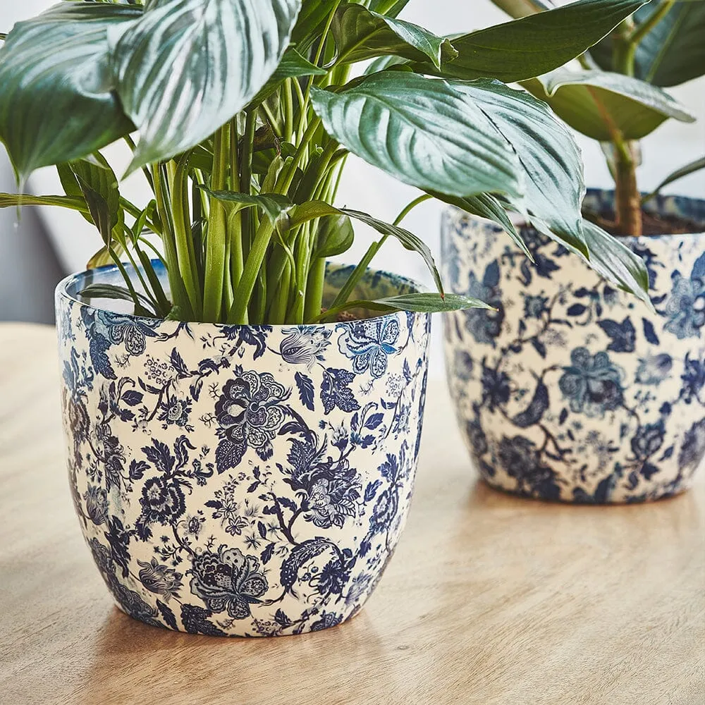Monza Vintage Blue Indoor Ceramic 17.5cm Pot