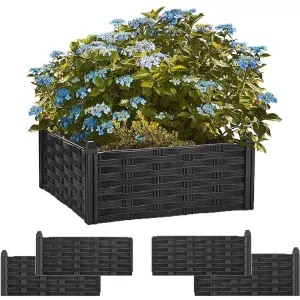 Rattan Effect 4 Piece Garden Bed