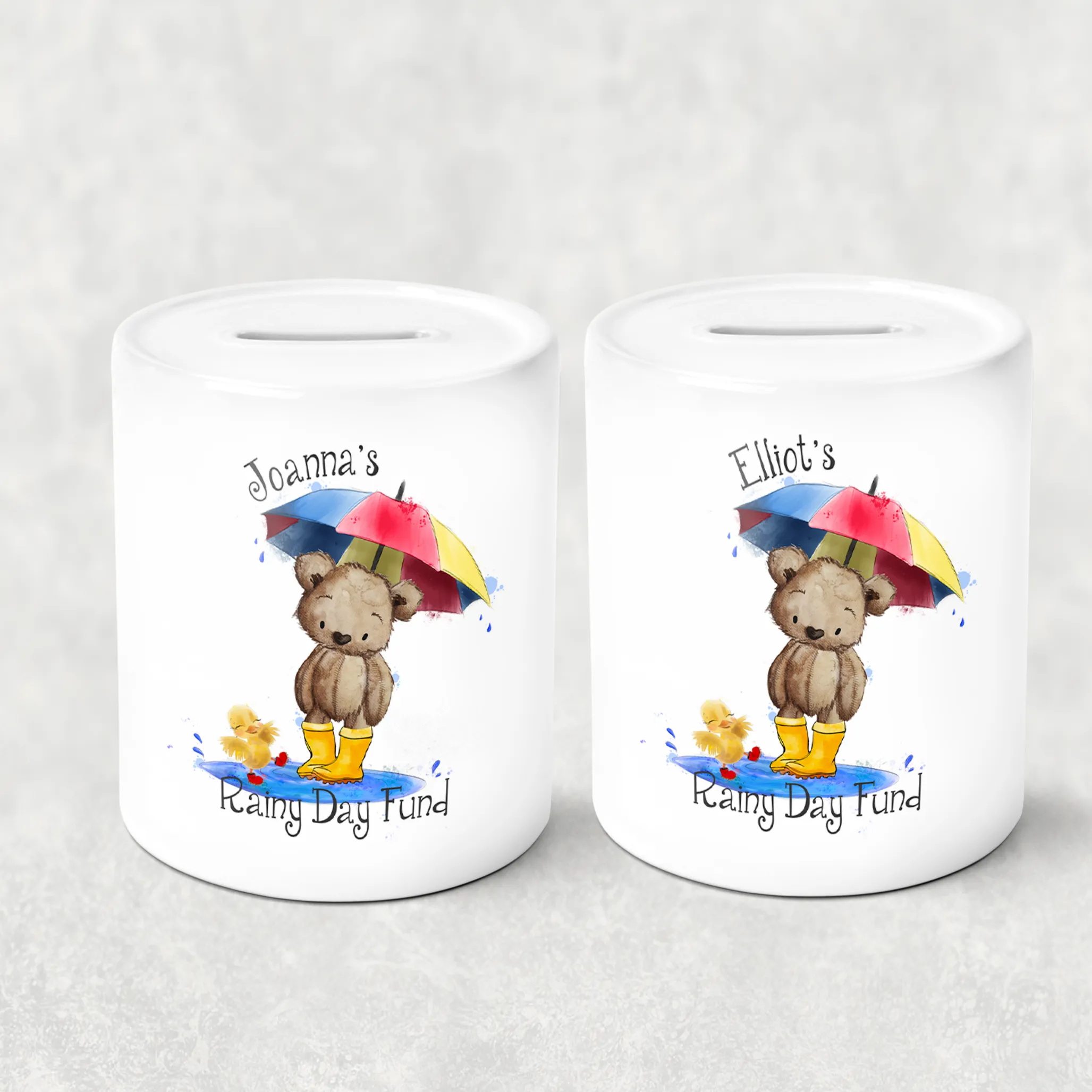 Teddy Rainy Day Fund Personalised Money Saving Pot