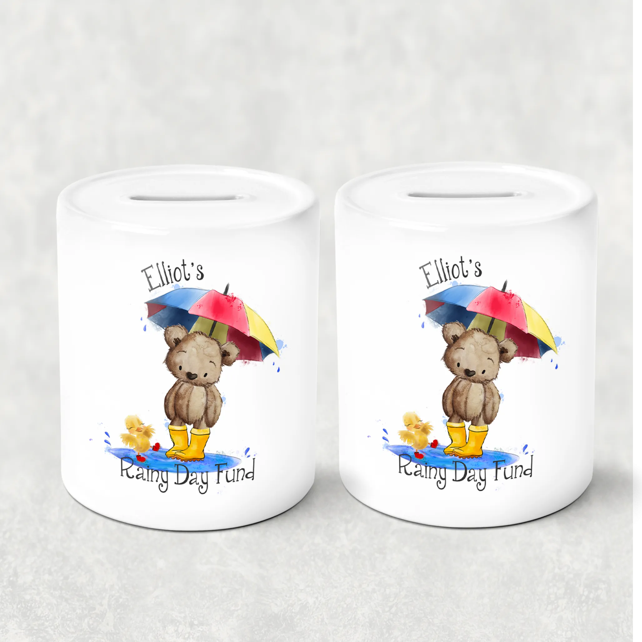 Teddy Rainy Day Fund Personalised Money Saving Pot