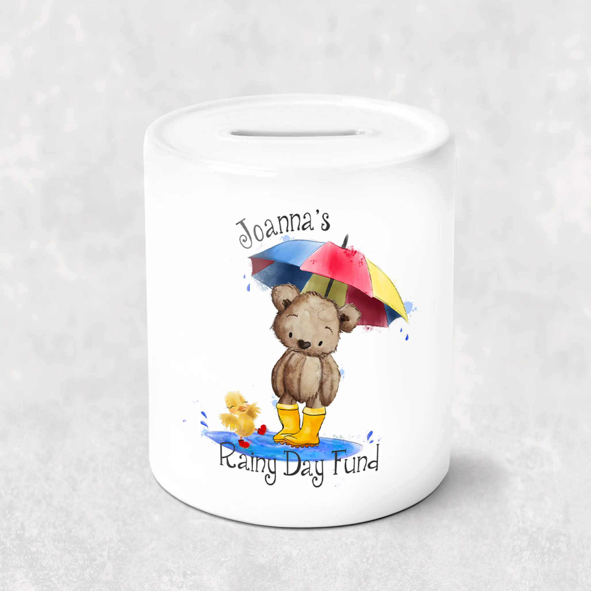 Teddy Rainy Day Fund Personalised Money Saving Pot