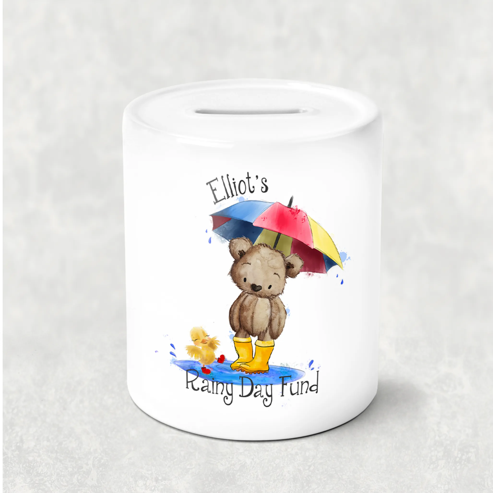 Teddy Rainy Day Fund Personalised Money Saving Pot