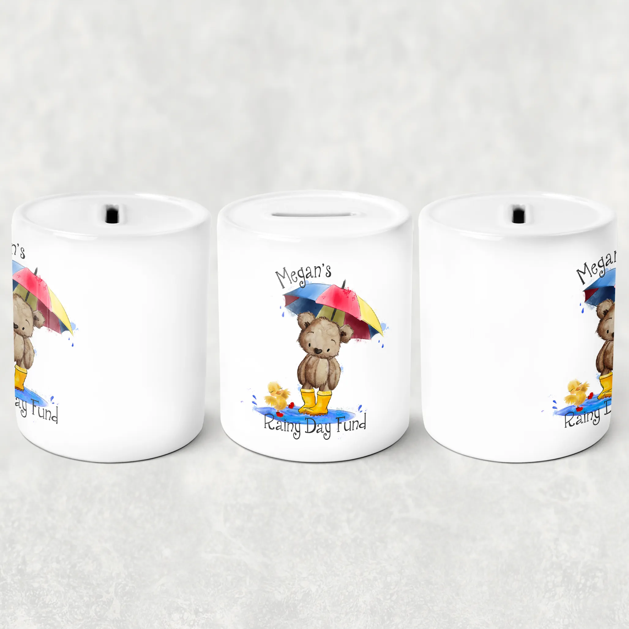Teddy Rainy Day Fund Personalised Money Saving Pot