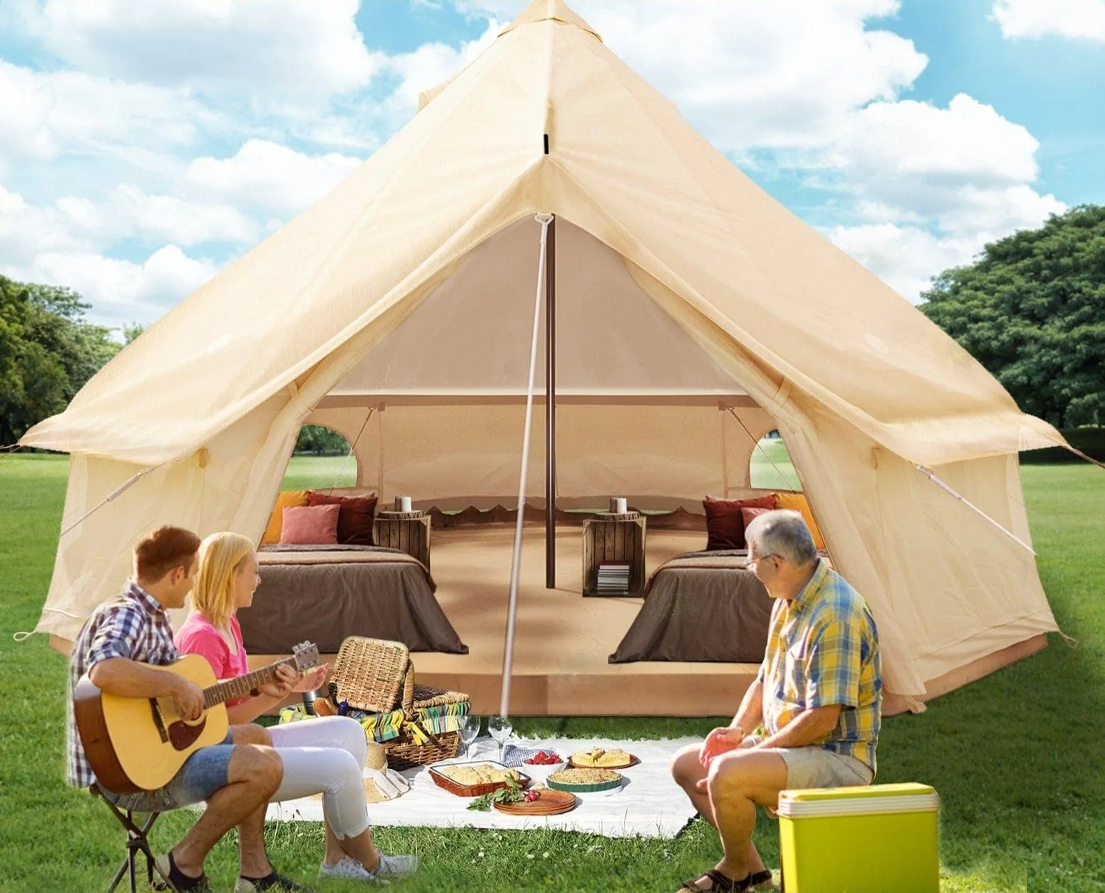 VEVOR Ultimate 4-Season Canvas Bell Pop Up Tent