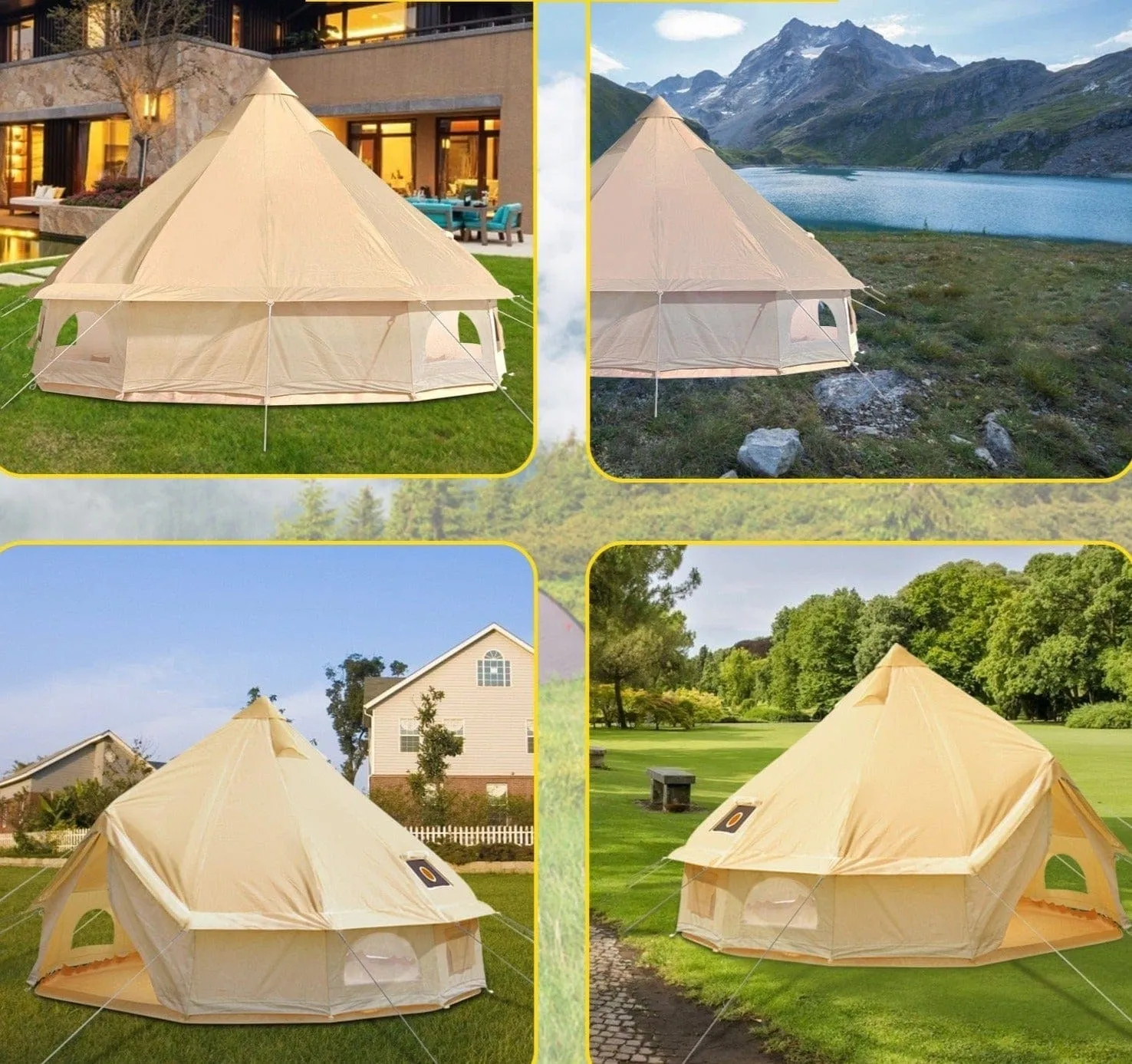 VEVOR Ultimate 4-Season Canvas Bell Pop Up Tent