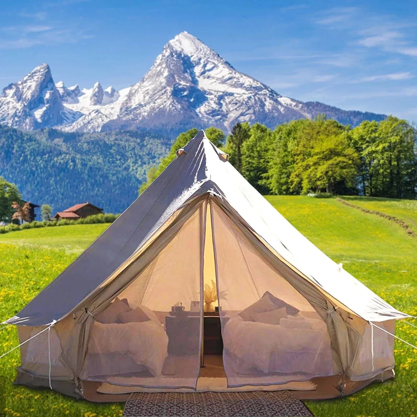 VEVOR Ultimate 4-Season Canvas Bell Pop Up Tent