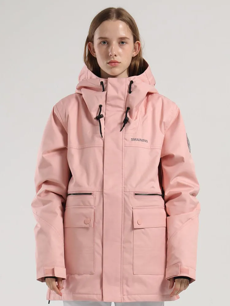 Women's Winter New Unisex Pink Ski Suit Single And Double Board Waterproof Wear-Resistant Warm Ski Suit