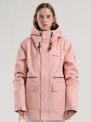 Women's Winter New Unisex Pink Ski Suit Single And Double Board Waterproof Wear-Resistant Warm Ski Suit